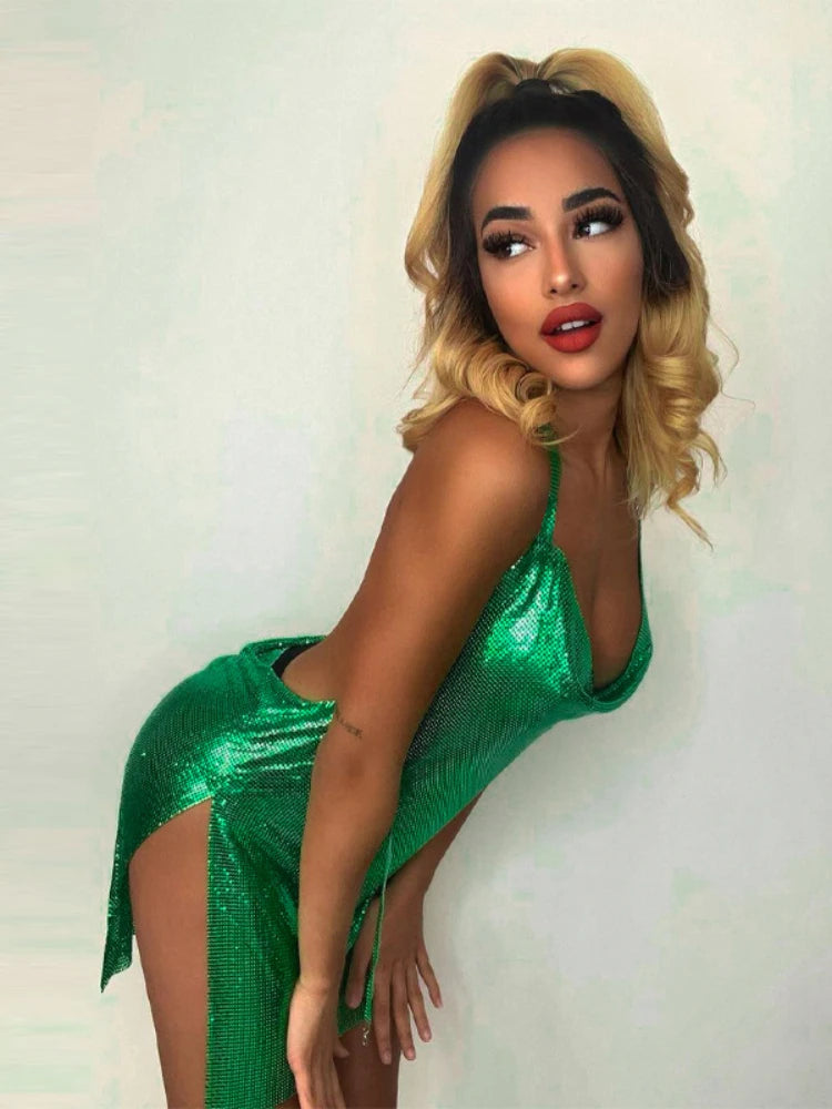Sequin Halter Party Mini Dress II