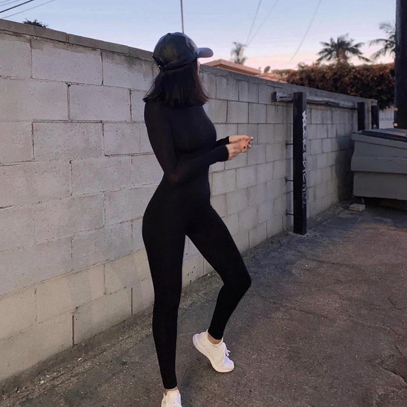 Long Sleeve Bodycon Sport Fitness Jumpsuit Romper