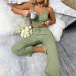 Lace-Trim Suspender Pajama Set