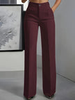 High Waist Draped Wide-Leg Trousers