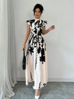Classic Black & White Work Dress