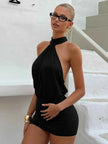 Lace Up Backless Bodycon Mini Dress