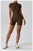 Push-Up Zipper Yoga Bodysuit Dance & Gym Jumpsuit