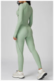 Long Sleeve Zipper Yoga Bodysuit One-Piece Tracksuit