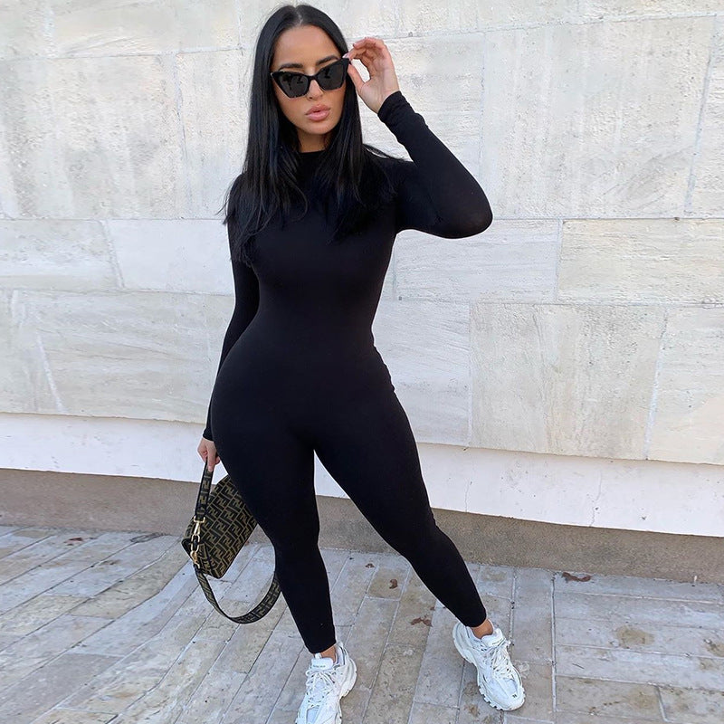 Long Sleeve Bodycon Sport Fitness Jumpsuit Romper