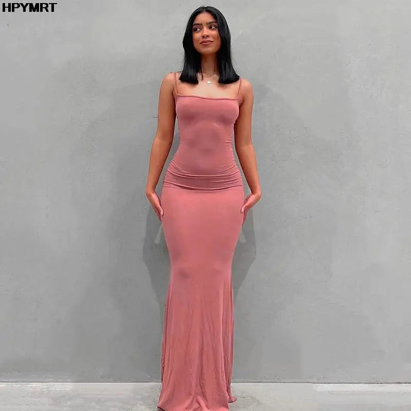 Satin Backless Maxi Dress