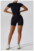 Push-Up Zipper Yoga Bodysuit Dance & Gym Jumpsuit