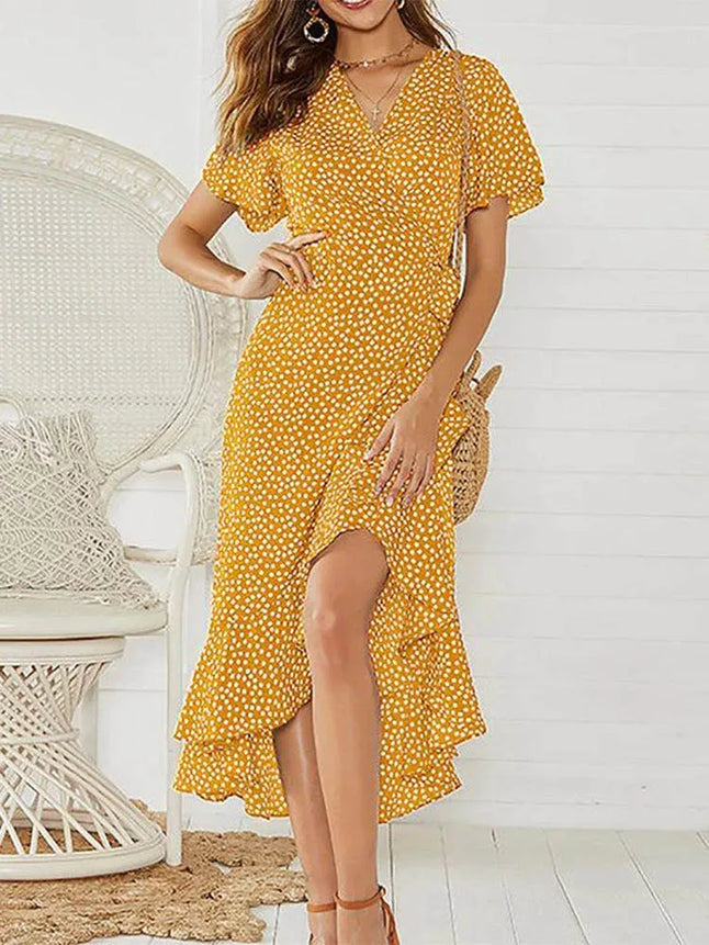 Floral Boho Chiffon Maxi Dress