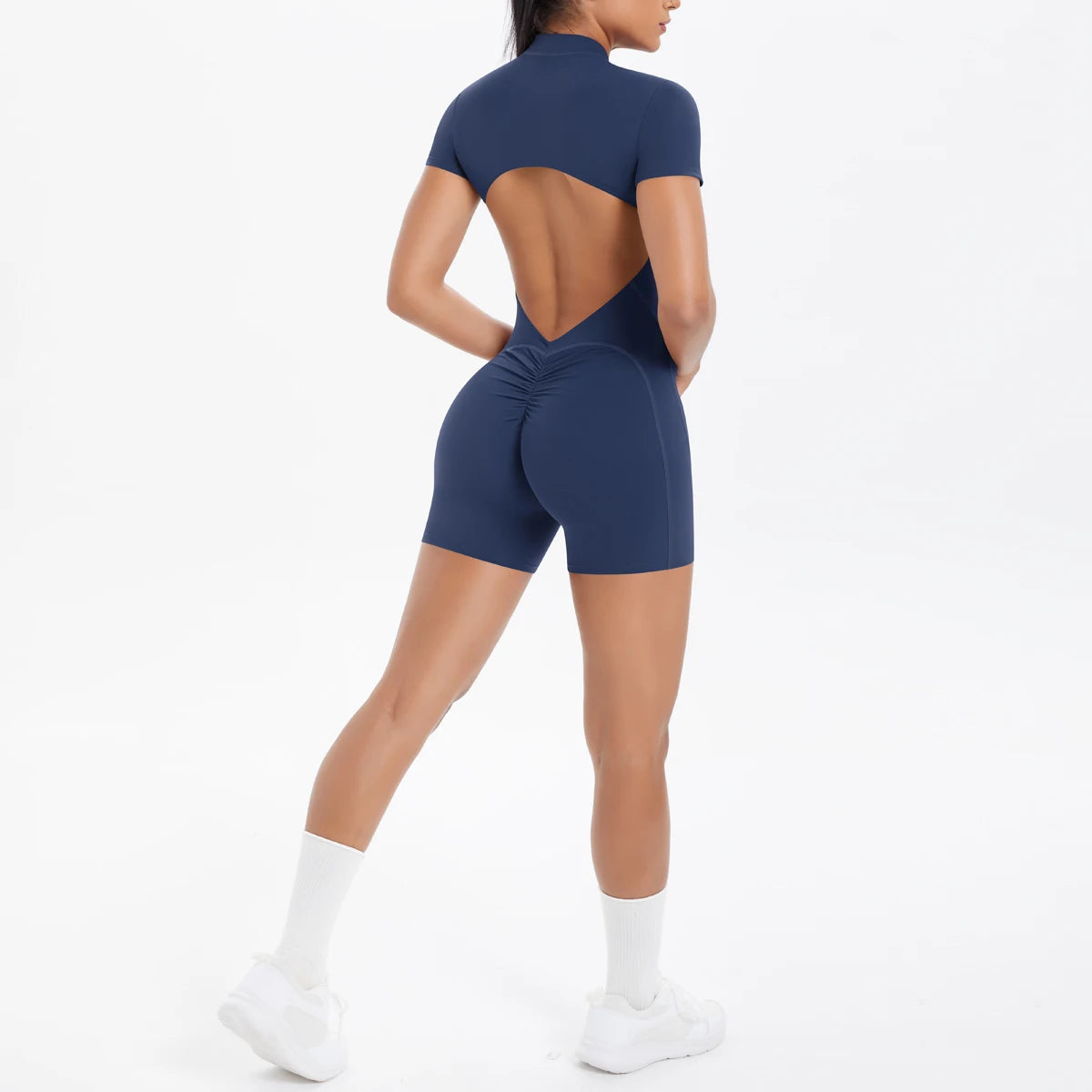 Backless Hollow-Out Push-Up Zipper Yoga Jumpsuit