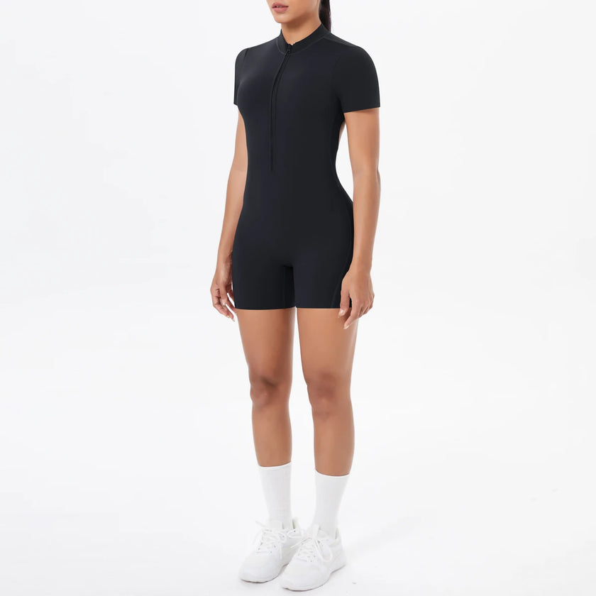 Backless Hollow-Out Push-Up Zipper Yoga Jumpsuit