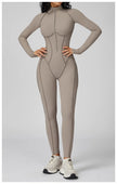 Long Sleeve Zipper Yoga Bodysuit One-Piece Tracksuit