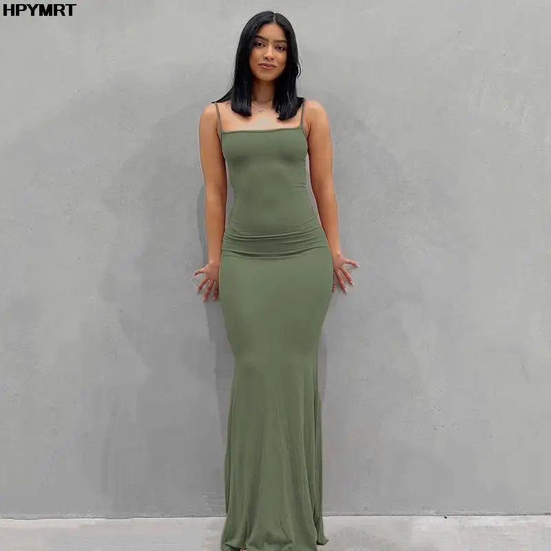 Satin Backless Maxi Dress
