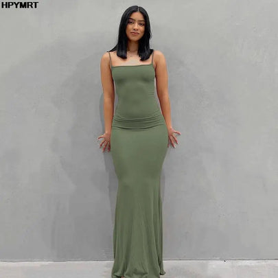 Satin Backless Maxi Dress