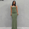 Satin Backless Maxi Dress