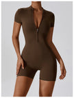 Push-Up Zipper Yoga Bodysuit Dance & Gym Jumpsuit