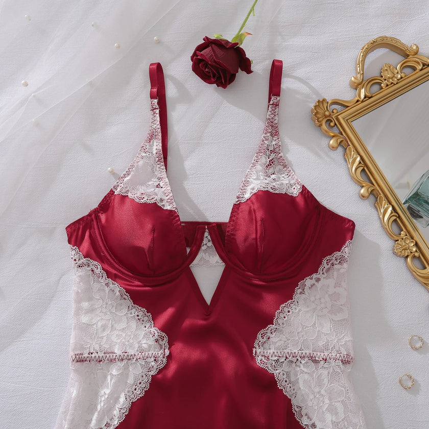 Satin Lace Slip Night Dress