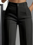 High Waist Draped Wide-Leg Trousers