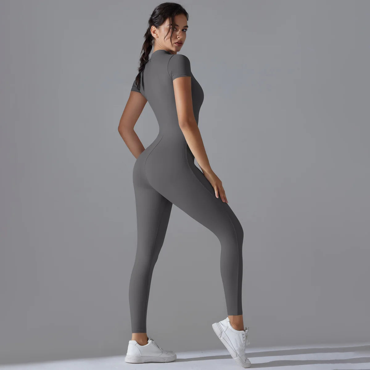 Quick-Dry Naked-Feel Zipper Yoga Jumpsuit