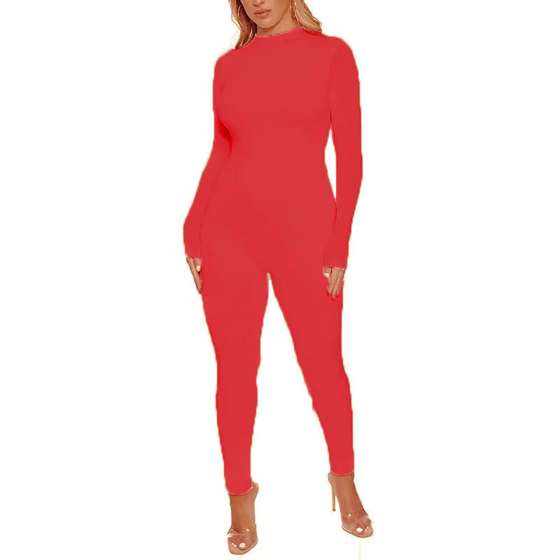 Long Sleeve Bodycon Sport Fitness Jumpsuit Romper