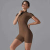 Yoga Set Women's Jumpsuits One-Piece Suit Zipper Short Sleeve Gym Push Up Workout Clothes Fitness Bodysuit Sportswear Tracksuit