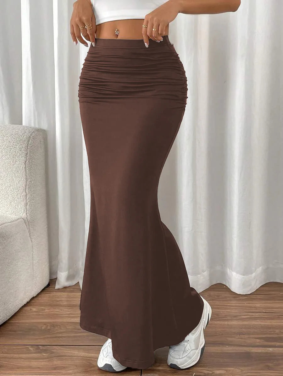 Zebra Print Pleated Midi Skirt