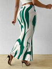 Zebra Print Pleated Midi Skirt