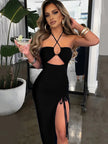 Backless Midi Bodycon Dress