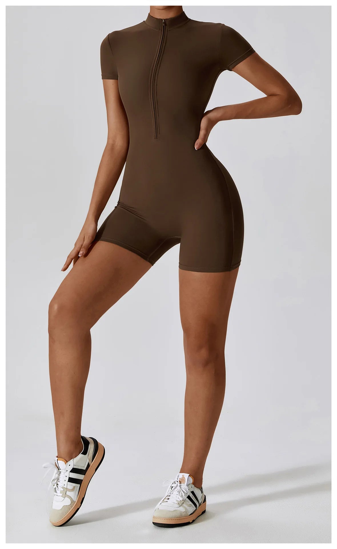 Push-Up Zipper Yoga Bodysuit Dance & Gym Jumpsuit
