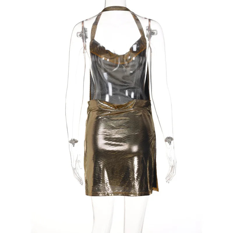 Sequin Halter Party Mini Dress II