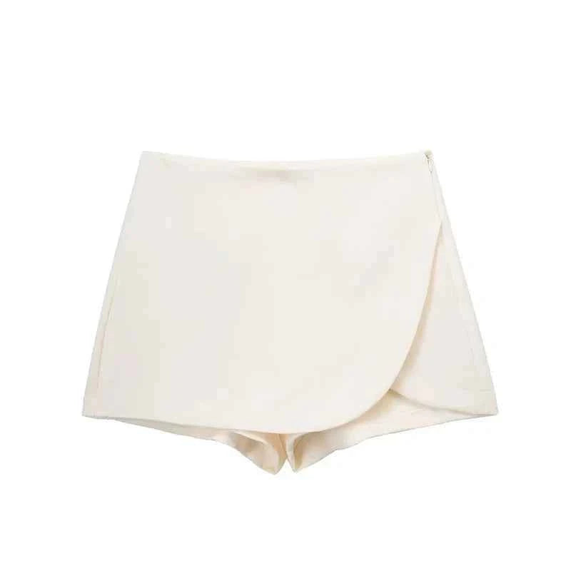Asymmetric High Waist Mini Skort