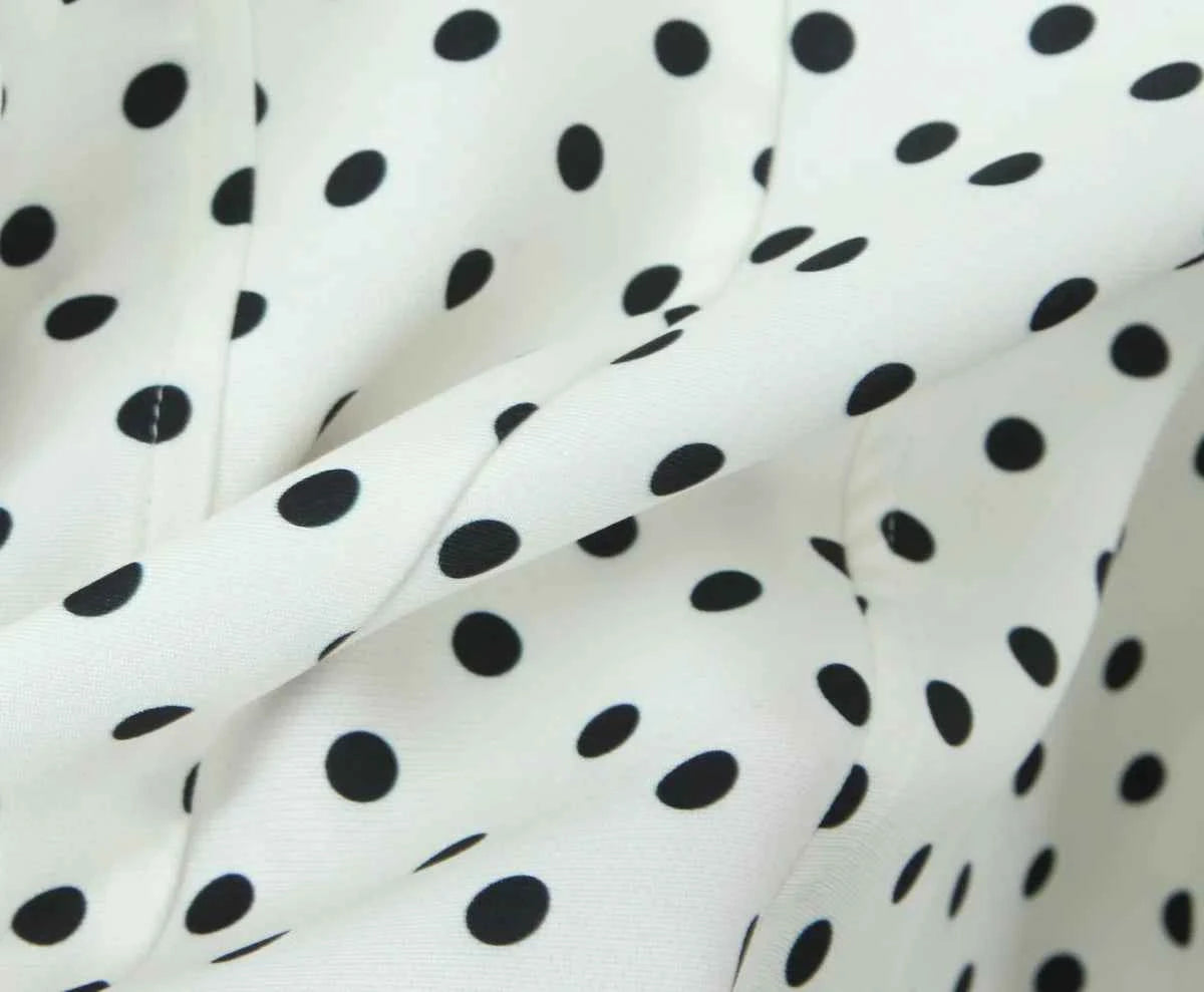 Retro Polka Dot Deep V Halter Mini Dress