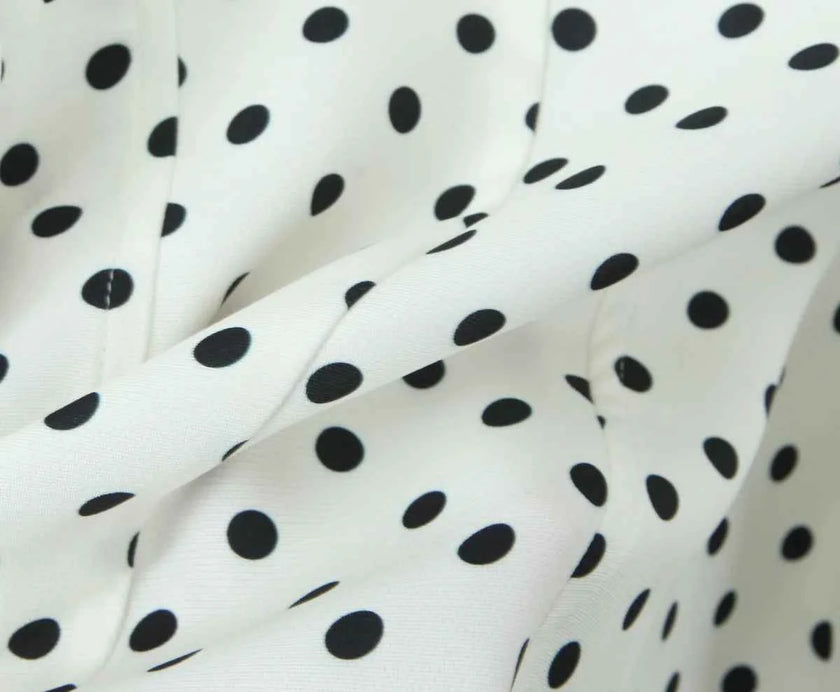 Retro Polka Dot Deep V Halter Mini Dress