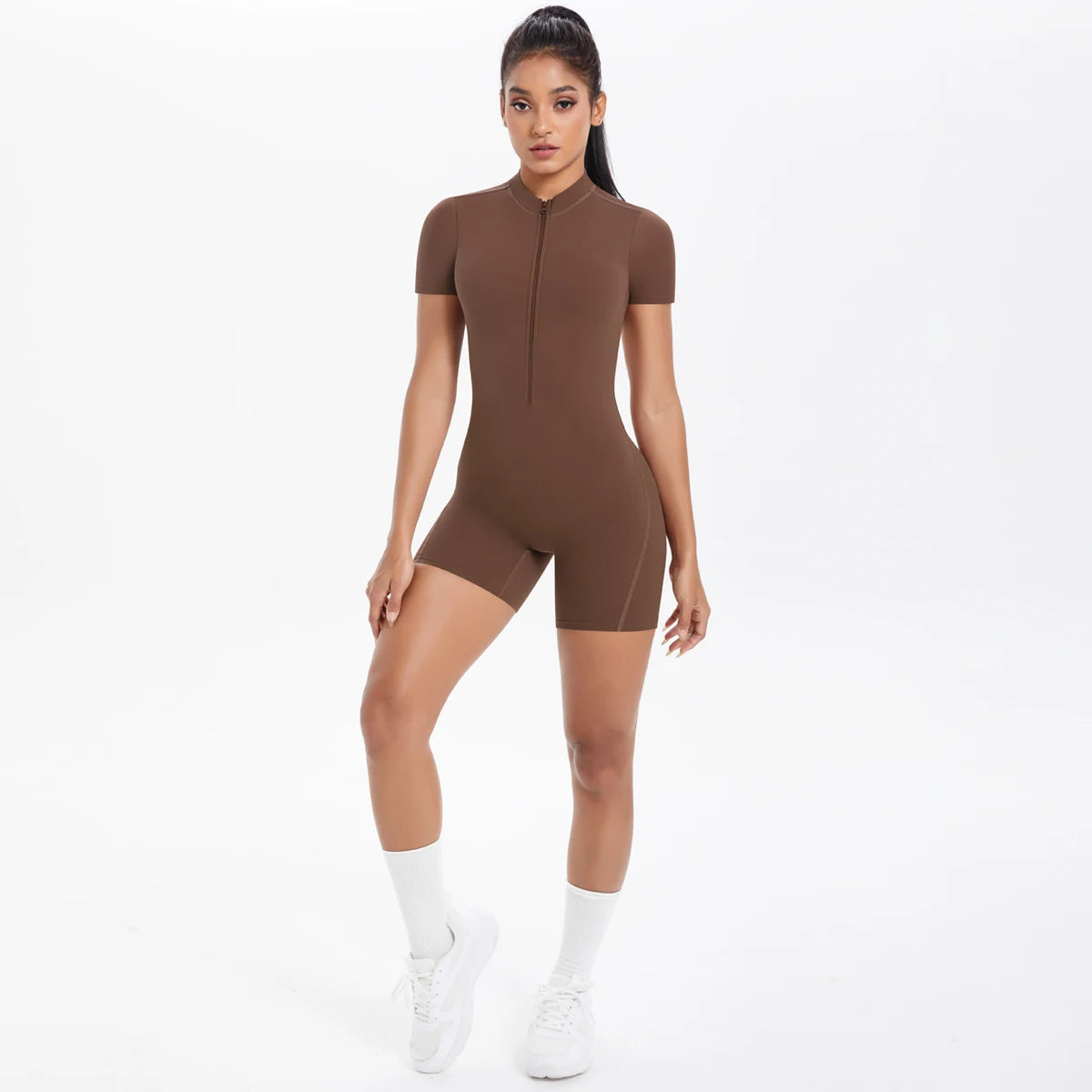 Backless Hollow-Out Push-Up Zipper Yoga Jumpsuit