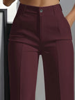 High Waist Draped Wide-Leg Trousers