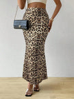 Zebra Print Pleated Midi Skirt