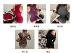 High Neck Pleated Bodycon Dress