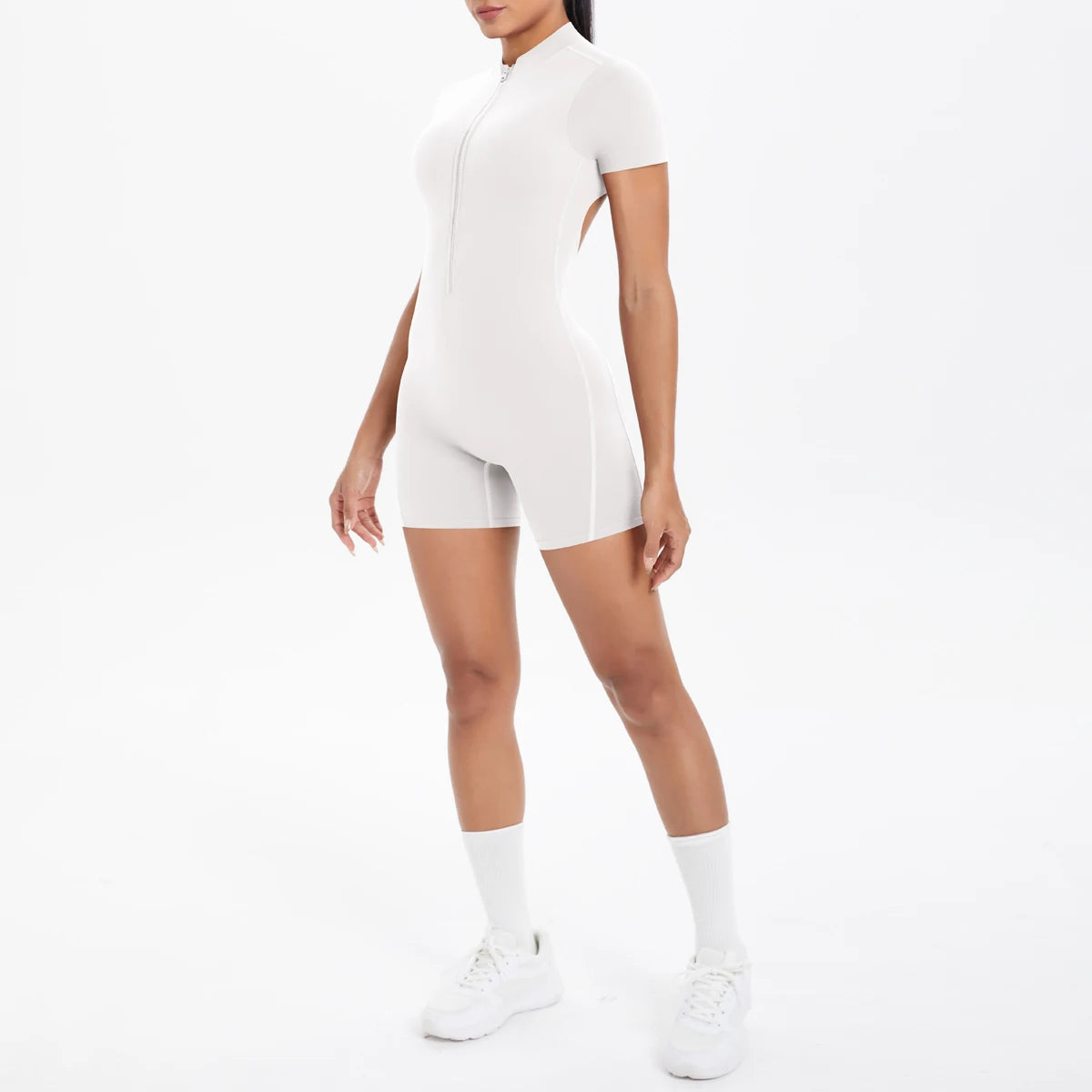 Backless Hollow-Out Push-Up Zipper Yoga Jumpsuit