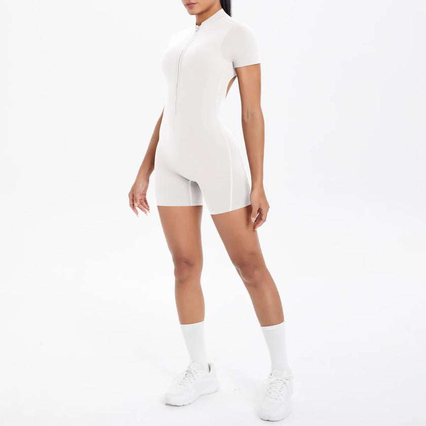 Backless Hollow-Out Push-Up Zipper Yoga Jumpsuit