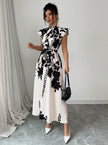 Classic Black & White Work Dress
