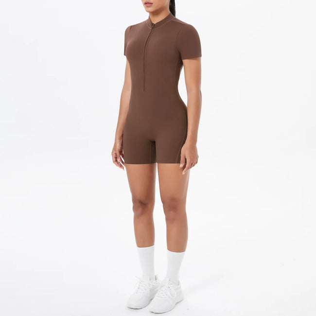 Backless Hollow-Out Push-Up Zipper Yoga Jumpsuit