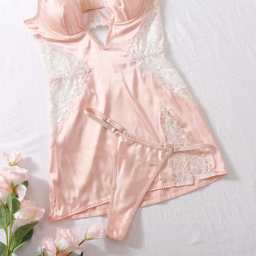 Satin Lace Slip Night Dress