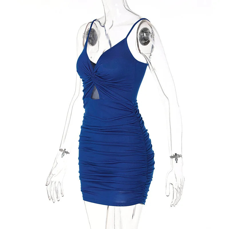 Spaghetti Strap Backless Bodycon Dress