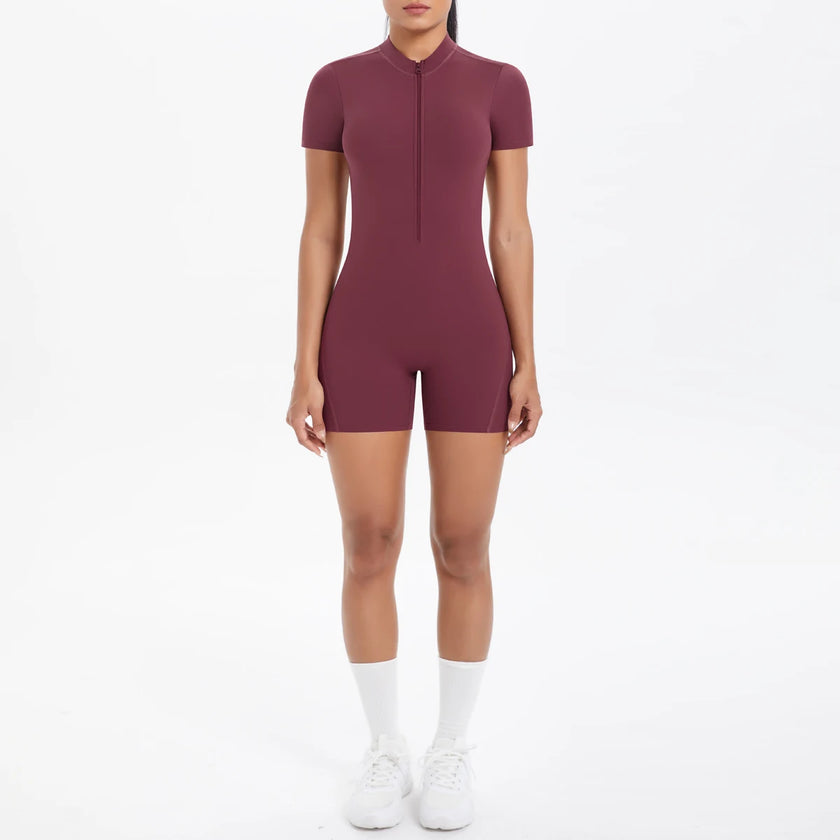 Backless Hollow-Out Push-Up Zipper Yoga Jumpsuit