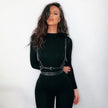 Long Sleeve Bodycon Sport Fitness Jumpsuit Romper