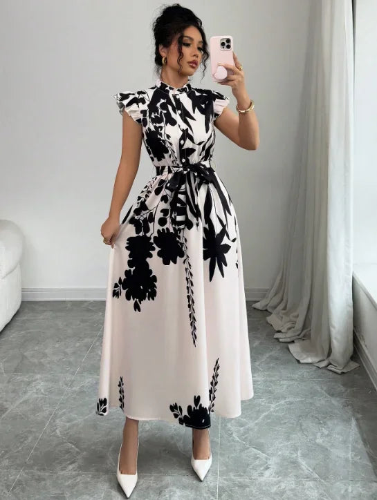 Classic Black & White Work Dress