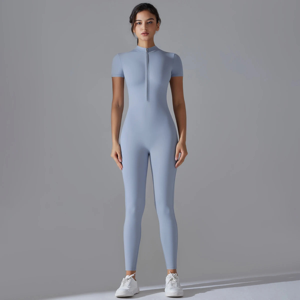 Quick-Dry Naked-Feel Zipper Yoga Jumpsuit