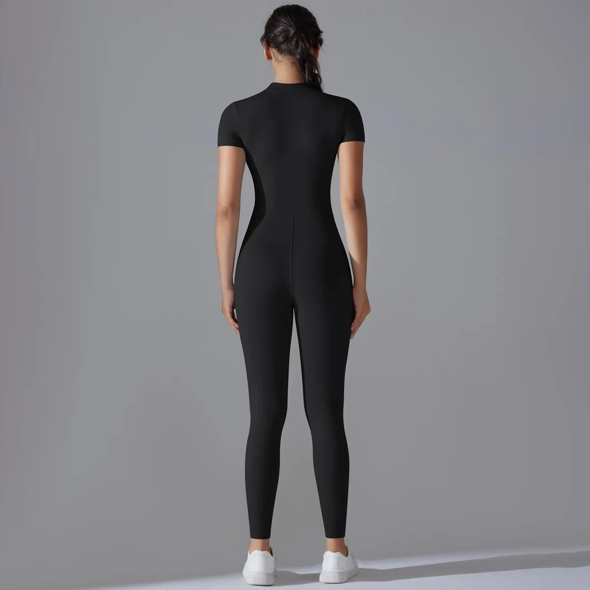 Quick-Dry Naked-Feel Zipper Yoga Jumpsuit