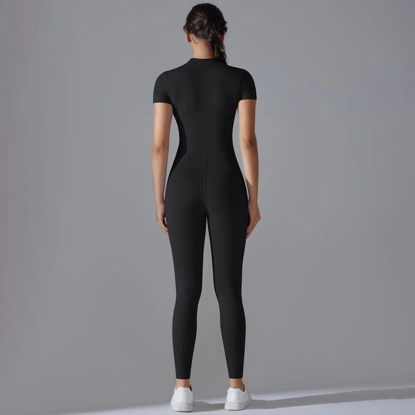 Quick-Dry Naked-Feel Zipper Yoga Jumpsuit