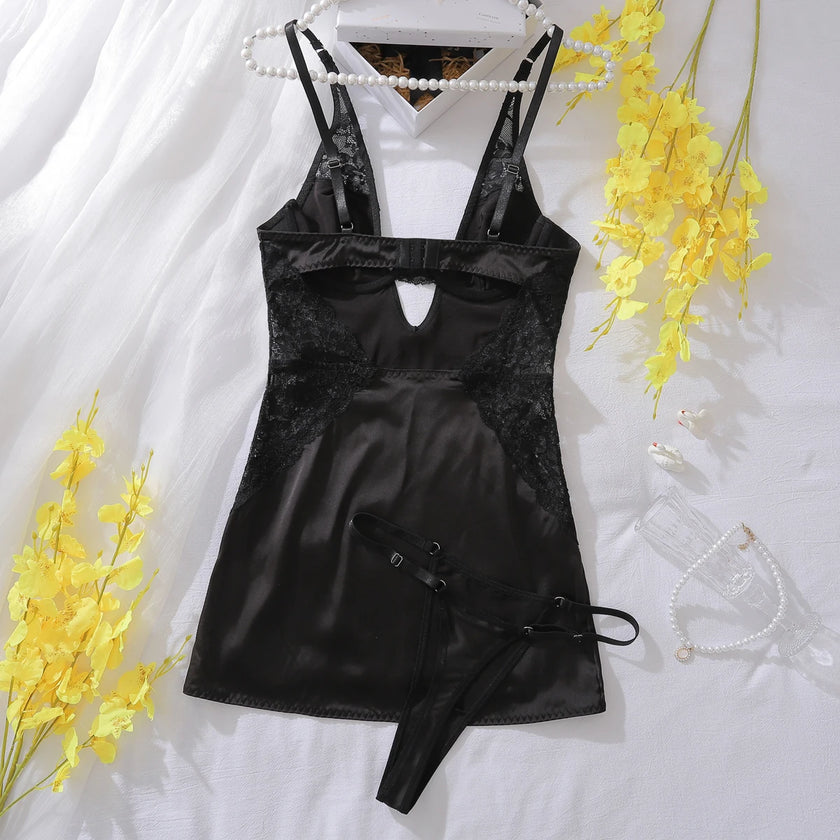 Satin Lace Slip Night Dress