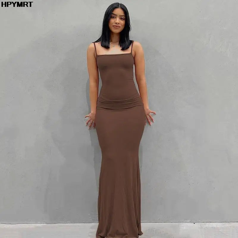Satin Backless Maxi Dress